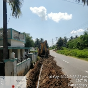 Laying of 90 mm pvc