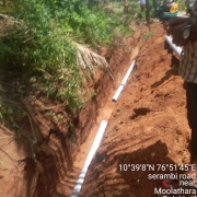 laying of 140mm pvc 6kg pipe 
