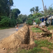 90mm PVC laying