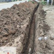 Laying of 90 mm pvc 