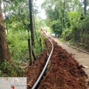 Laying of 90mm pvc
