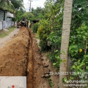 Laying of 140 mm pvc