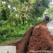 Laying of 90 mm pvc