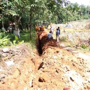 Pipe laying work at Arakuzha Zone 4