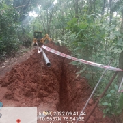 Laying of 110 mm pvc