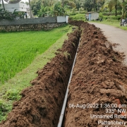 Laying of 90 mm pvc