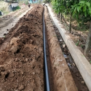 90mm PVC pipe laying
