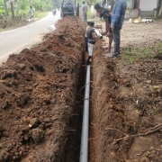 140mm pvc pipe laying