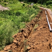 90 mm pvc pipe laying work 
