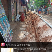 Alappuzha Municipality Amruth 2.0 ward 33 Stadium ward 110mm PVC pipe laying work