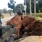 250 mm DI pipe laying