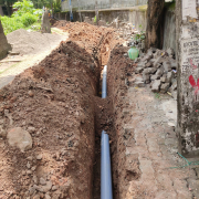 Pipe laying work in progress -laying 666m pipe laying-photo3