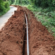 Laying of 90 mm pvc