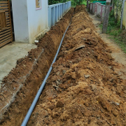 Laying of 90mm pvc pipe