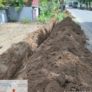 Laying of 90 mm pvc 