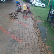 Road restoration work progress at Interconnecti on portion