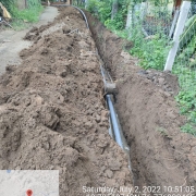 Laying of 90 mm pvc
