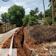 Laying of 90 mm pvc