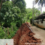 Laying of 90 mm pvc