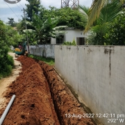 Laying of 90mm PVC