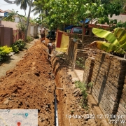 90mm PVC pipe laying work