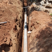 160mm pvc pipe line laying work