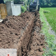 Laying of 90 mm pvc