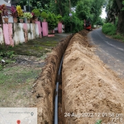 Laying of 90mm pvc