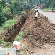 Laying of 160 mm pvc