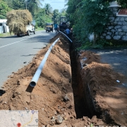 Laying  of 90 mm pvc 