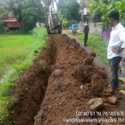 Laying of 90mm pvc pipe