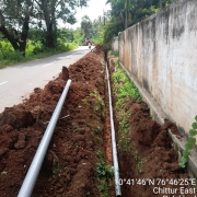 Laying of 90 mm pvc