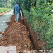 Laying of 90 mm pvc