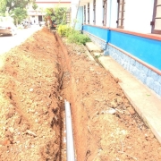 160 mm pipe laying in progress infornt of Nurses Hostel at medical college campus on 27.06.2022 