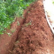 90mm pvc pipe laying work progressing