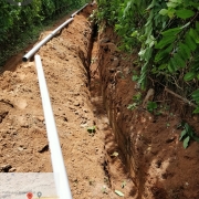 Laying of 90mm PVC pipe 