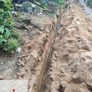 Laying of 90 mm pvc 