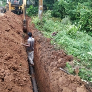 Laying of 200mm DI pipe