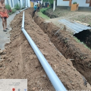 Laying of 90 mm pvc