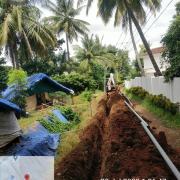 Laying of 90mm pvc pipe