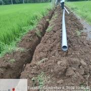 Laying of 90 mm pvc 