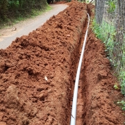 90 mm pvc pipe laying work 