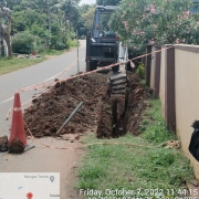 Laying of 90 mm pvc