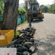 Road breaking work 