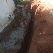 90 mm pvc pipe laying work progressing