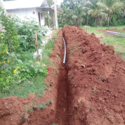 90mm pvc 6kg pipe laying work is in progress