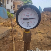Hydrostatic pressure test at Kurissady junction - Kusavarkal road