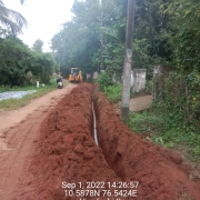 Distribution 90mm 8kg pipe laying work