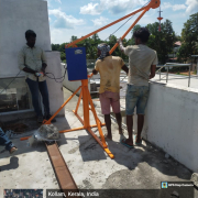 Temporary hoist erection for lifting pebbles