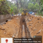 Pipe line laying work in progress
